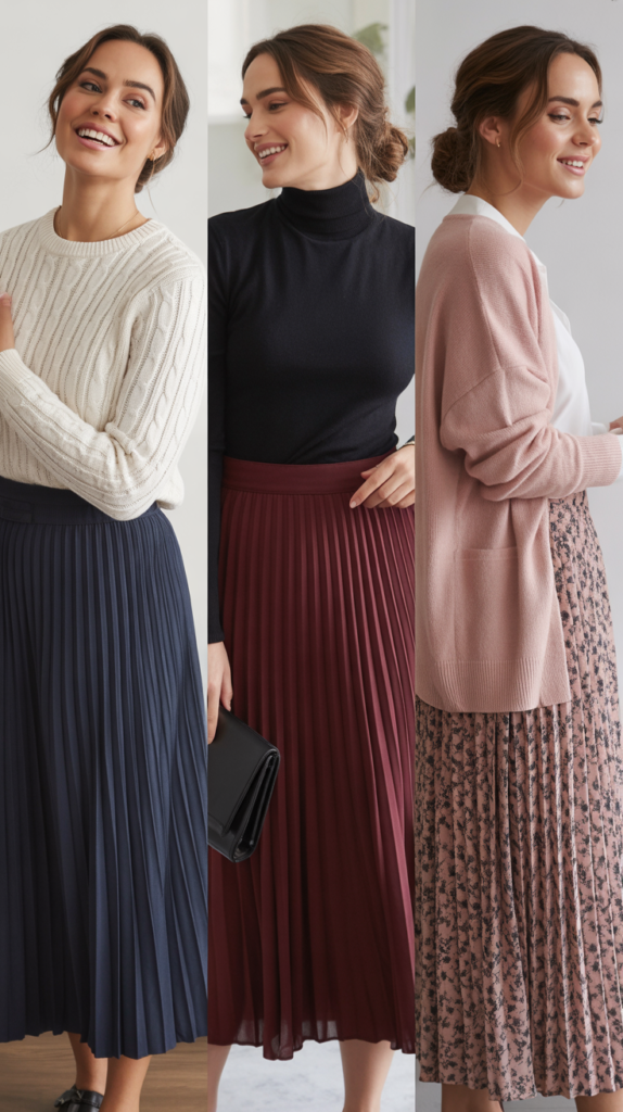 The Midi Skirt and Sweater Combination
