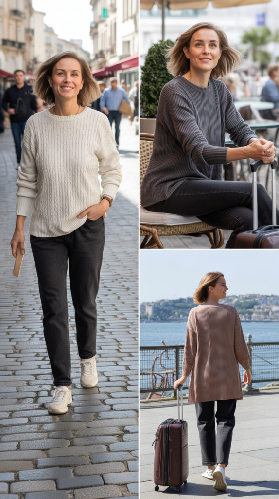 Stretchy Jeans with Tunic Sweater