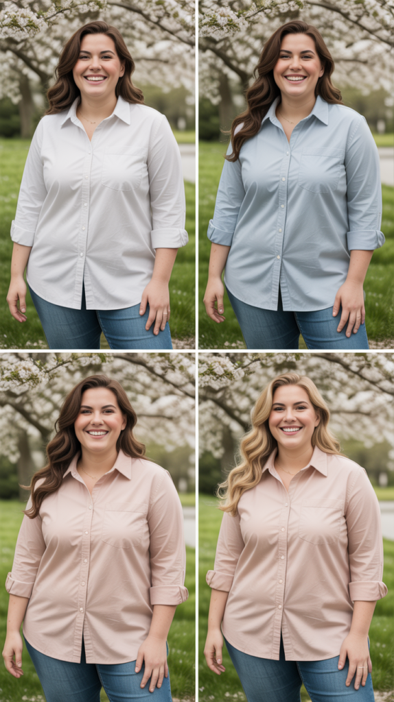 Button-Down Shirt with Cuffed Jeans