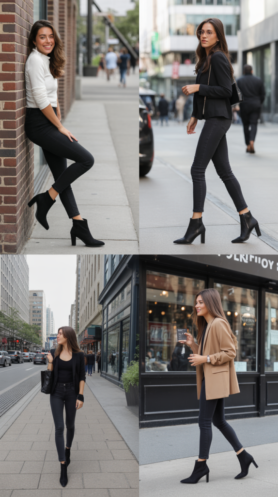 Black Skinny Jeans and Ankle Boots