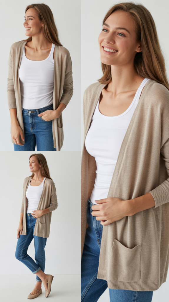 Cardigan Over Tank with Jeans