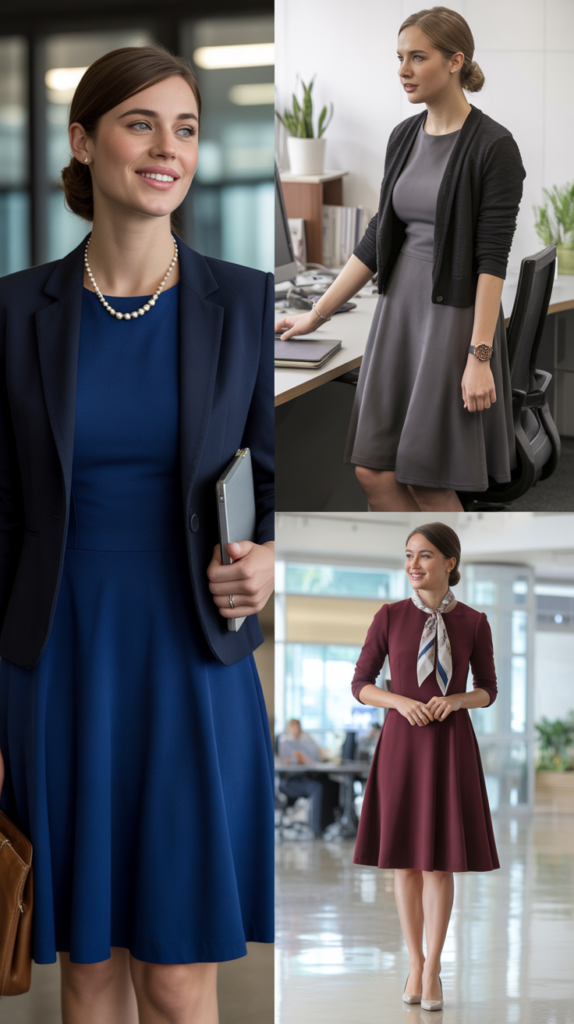  Cotton Blend Skater Dress