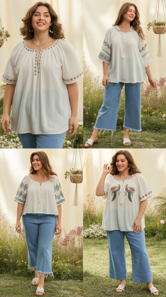 Peasant Top and Cropped Jeans