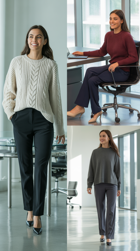 Ponte Knit Pants with Cozy Sweater