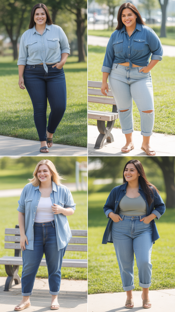 Chambray Shirt and Boyfriend Jeans Look