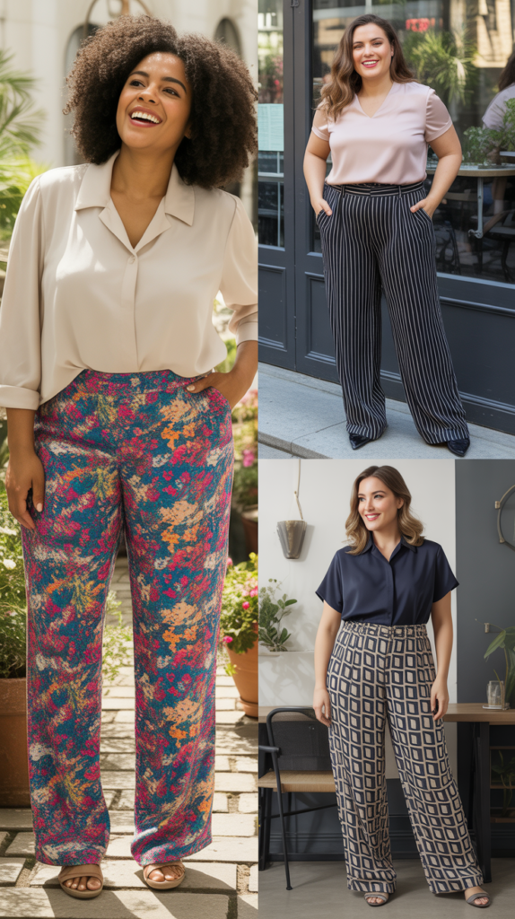 Printed Pants with Solid Top