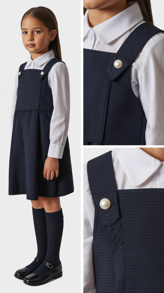 Jumper Dress Over Long-Sleeve Shirt