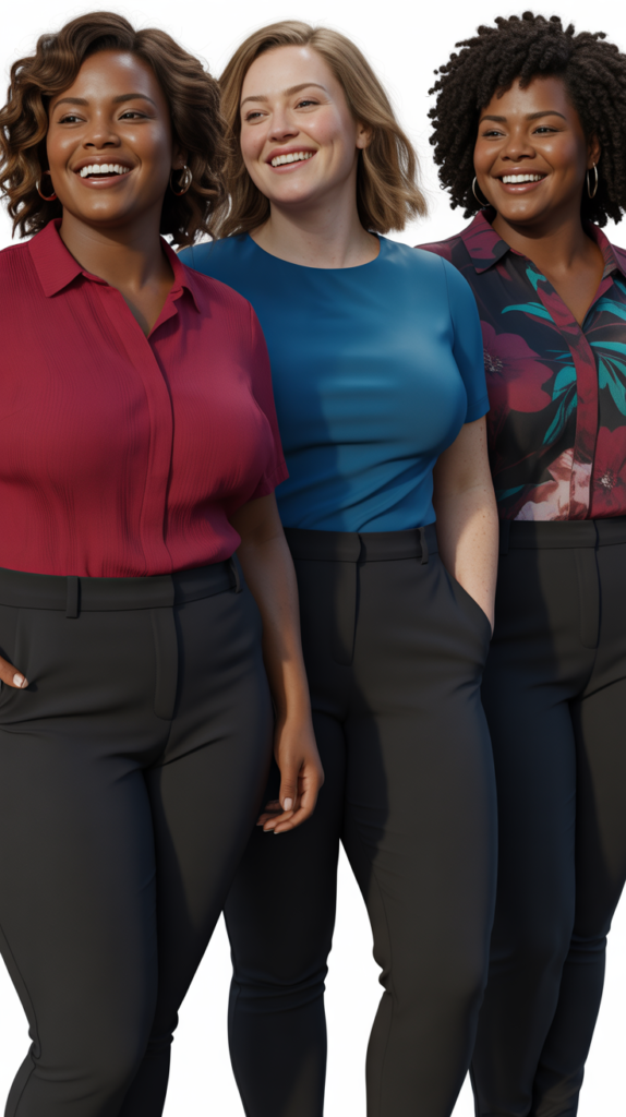 Black Pants with Colorful Top