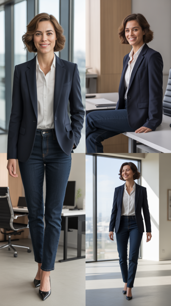 The Classic Blazer and Jeans Combination