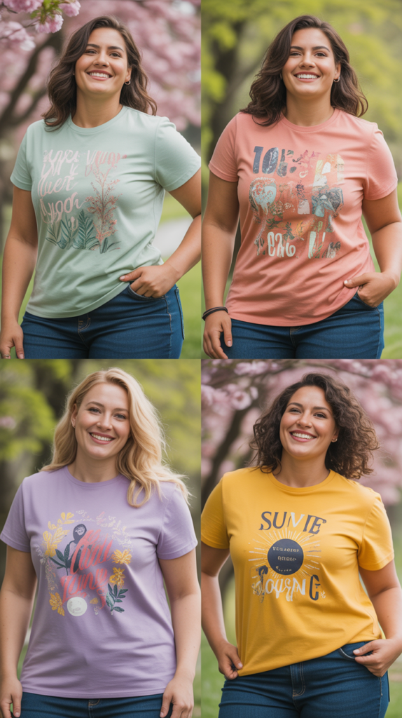 Graphic Tee with Colored Jeans