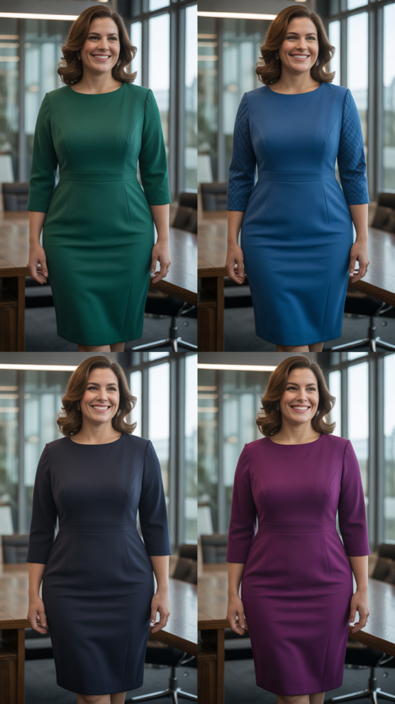 Sheath Dress with Three-Quarter Sleeves