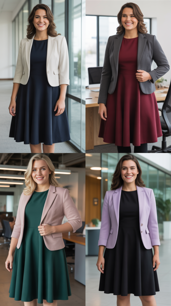 A-Line Dress with Structured Jacket