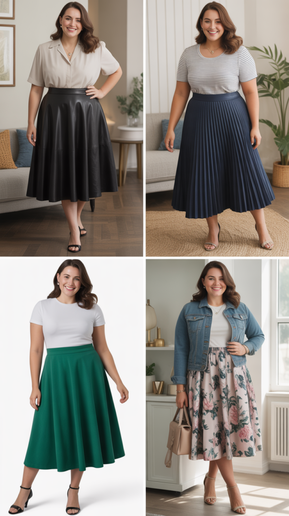 A-Line Midi Skirts