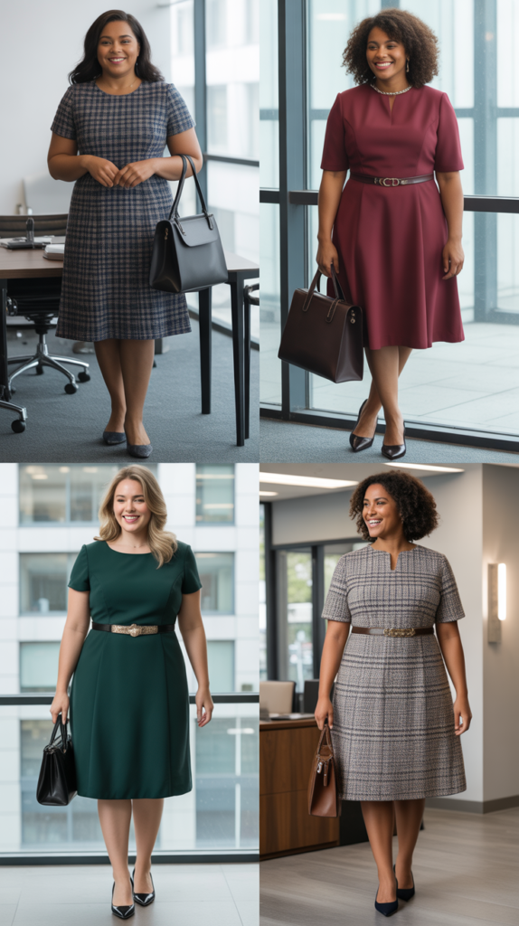 Shift Dress with Structured Accessories