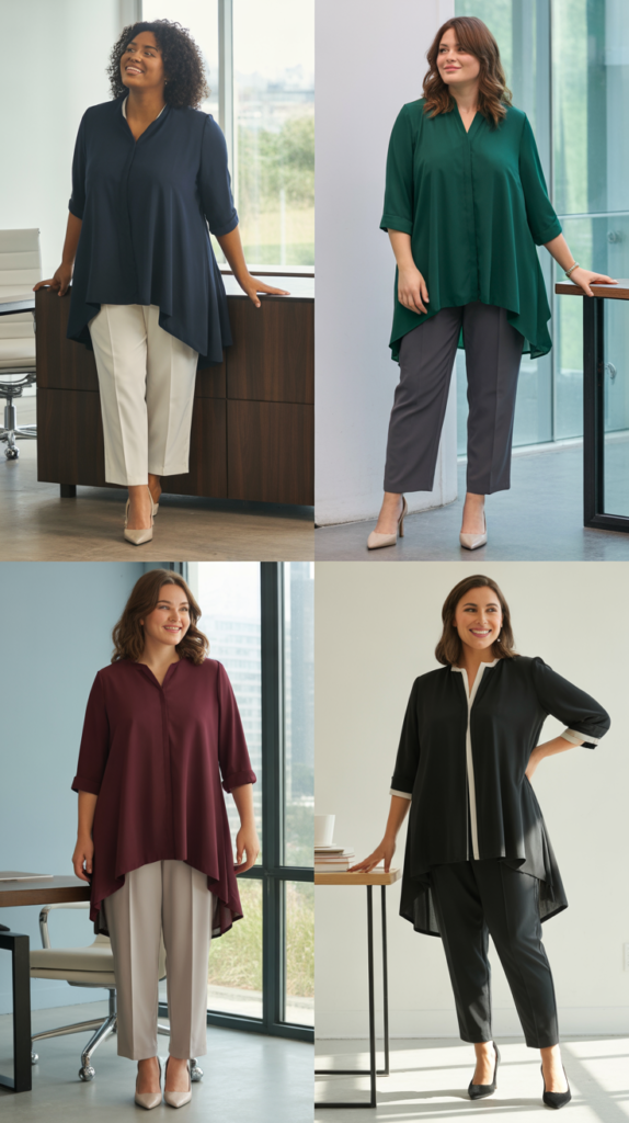 Tunic Top Over Slim Ankle Pants