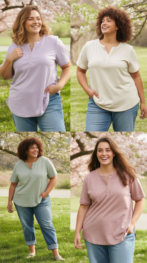 Henley Top and Rolled-Cuff Jeans