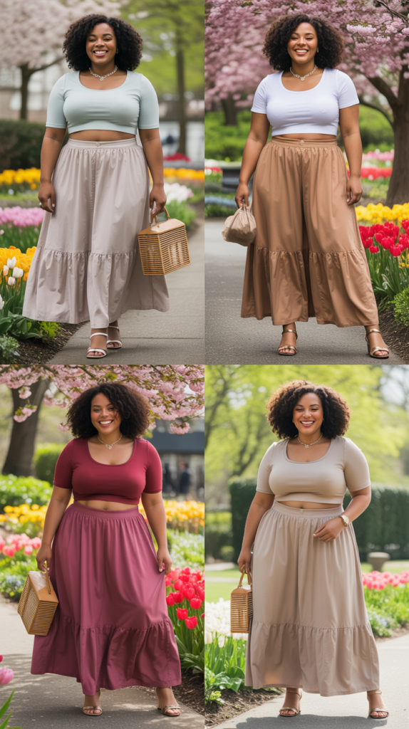 Maxi Skirt with Cropped Sweater