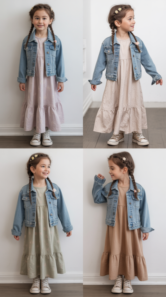 Maxi Dress with Denim Jacket