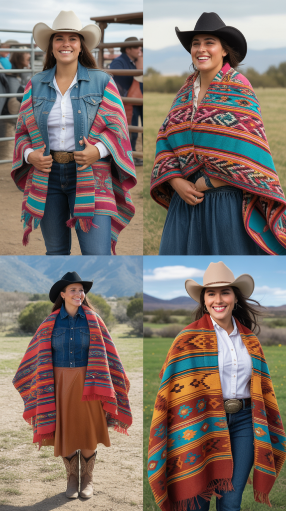 Poncho or Serape Layering Look