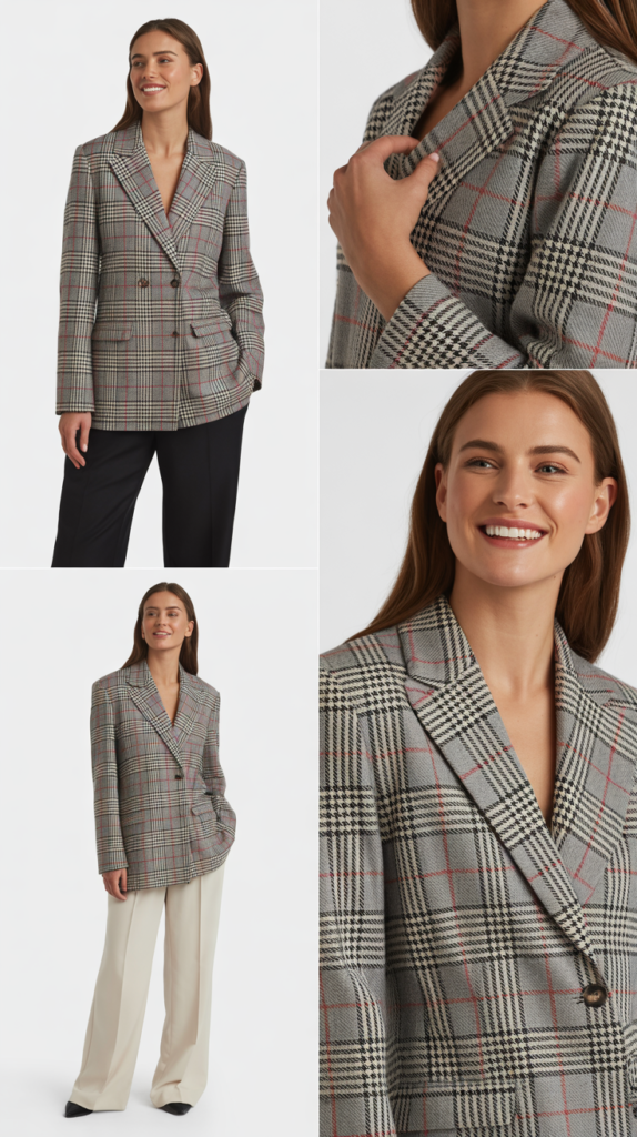Plaid Blazer with Solid Separates
