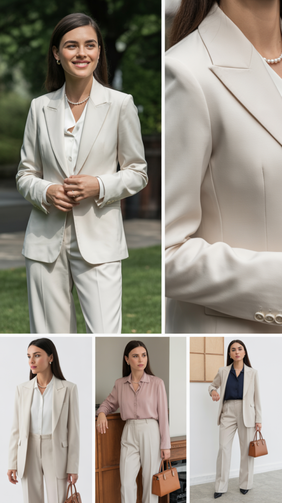 Ivory Suit for Fresh Professional Impact