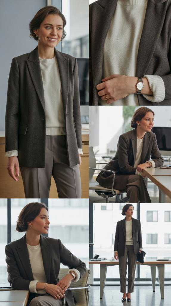  Wool Blazer with Cashmere Sweater Sophistication