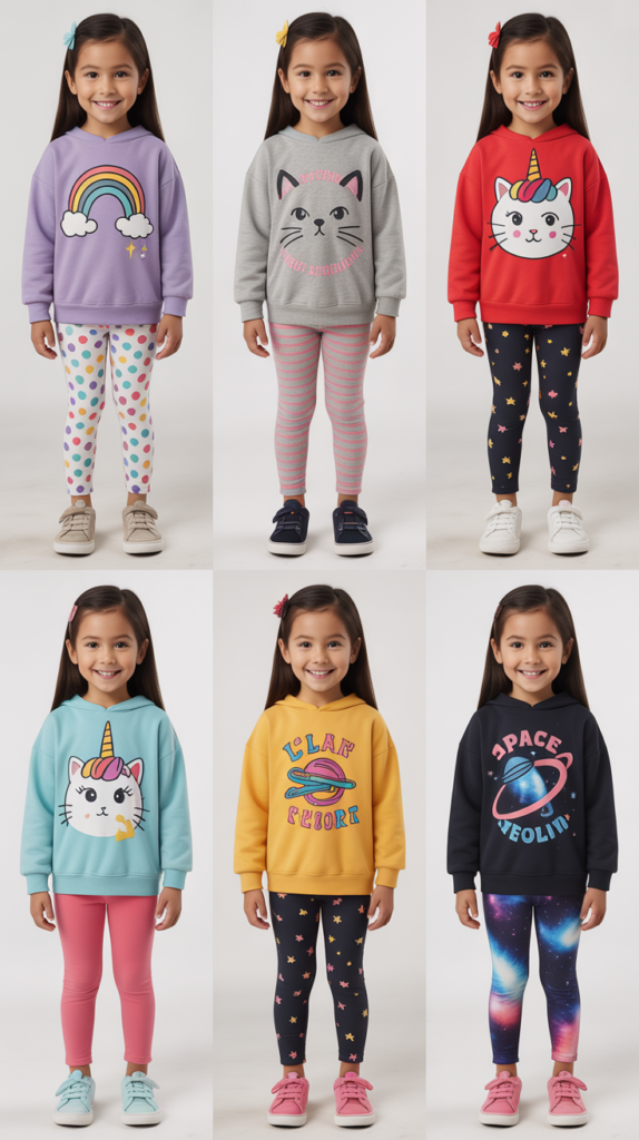 Graphic Sweatshirt and Patterned Leggings