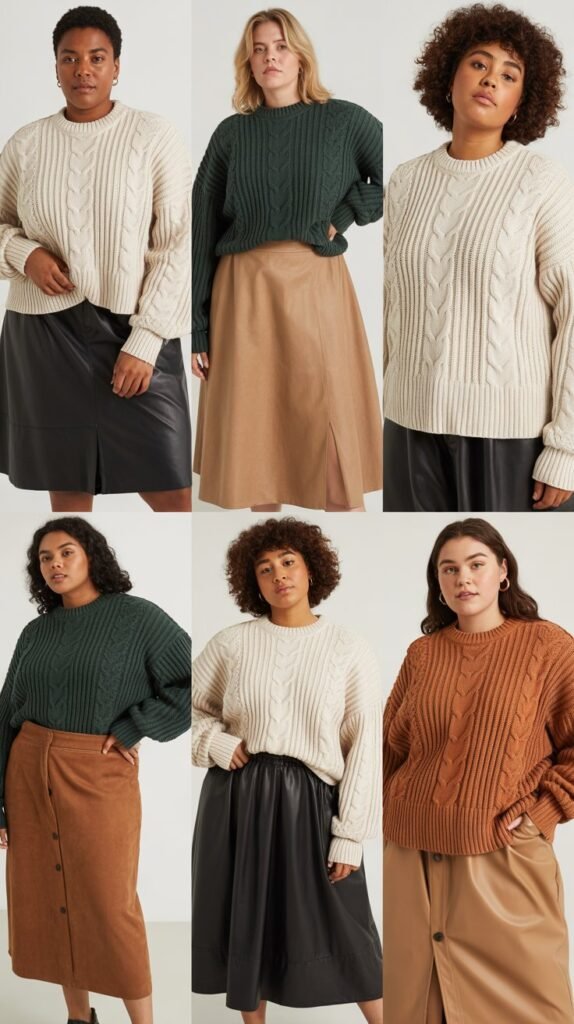 Chunky Knit Sweater and Midi Skirt