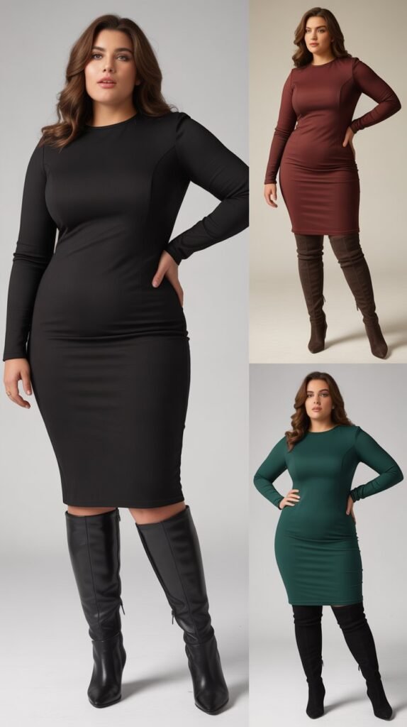 Long Sleeve Dress and Tall Boots