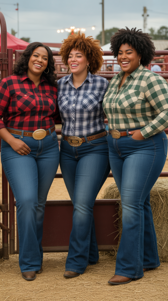 Classic Denim and Plaid Combo