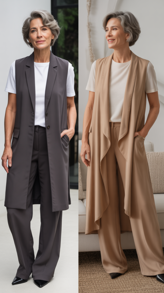 Longline Vest with Pants and Tee