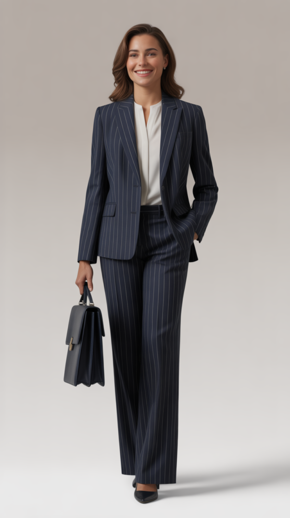 
Pinstripe Suit for Authority and Presence
