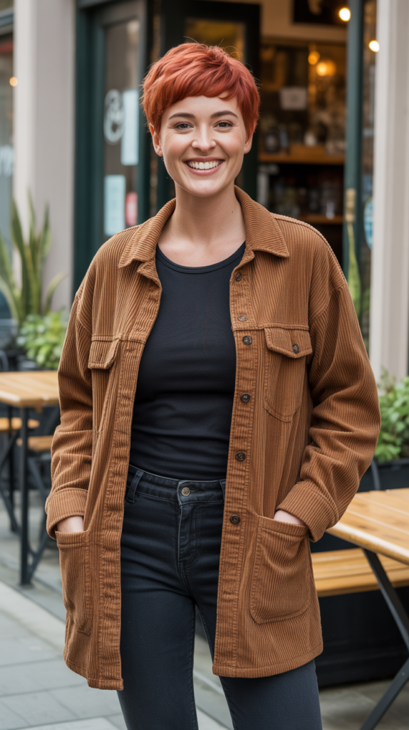 Shacket Worn as Outerwear Over Basics