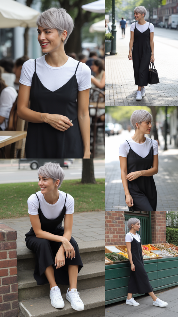 Slip Dresses Layered Over T-Shirts