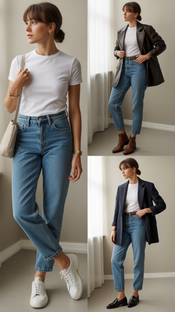 Classic White Tee and Jeans
