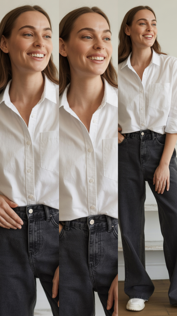 The Classic White Shirt and Dark Denim