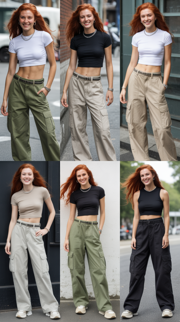 Cargo Pants with Chain Accessories