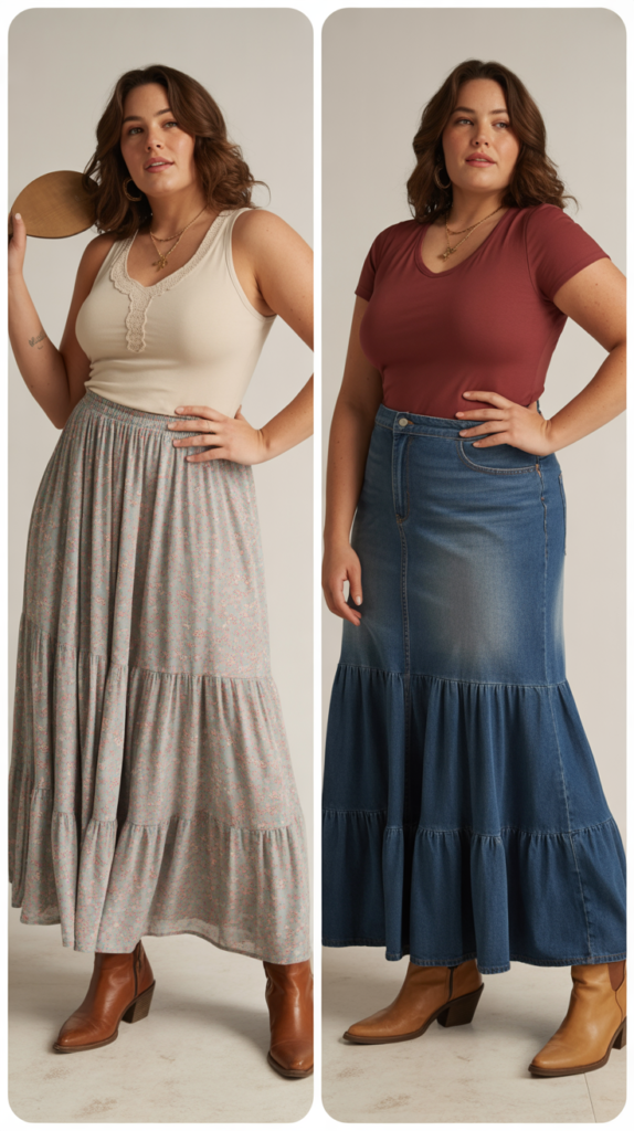 Maxi Skirt Western Romance