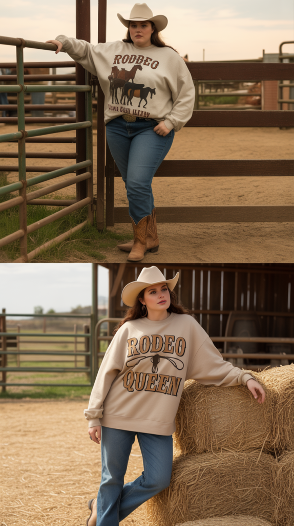  Western Graphic Sweatshirt Comfort