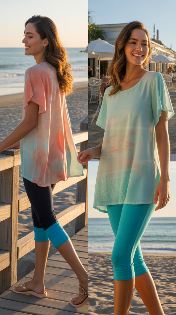 Layered Tunic with Swim Capris