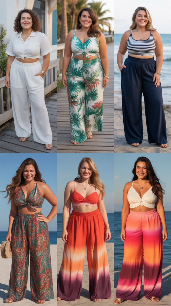  Palazzo Pants with Crop Top Set