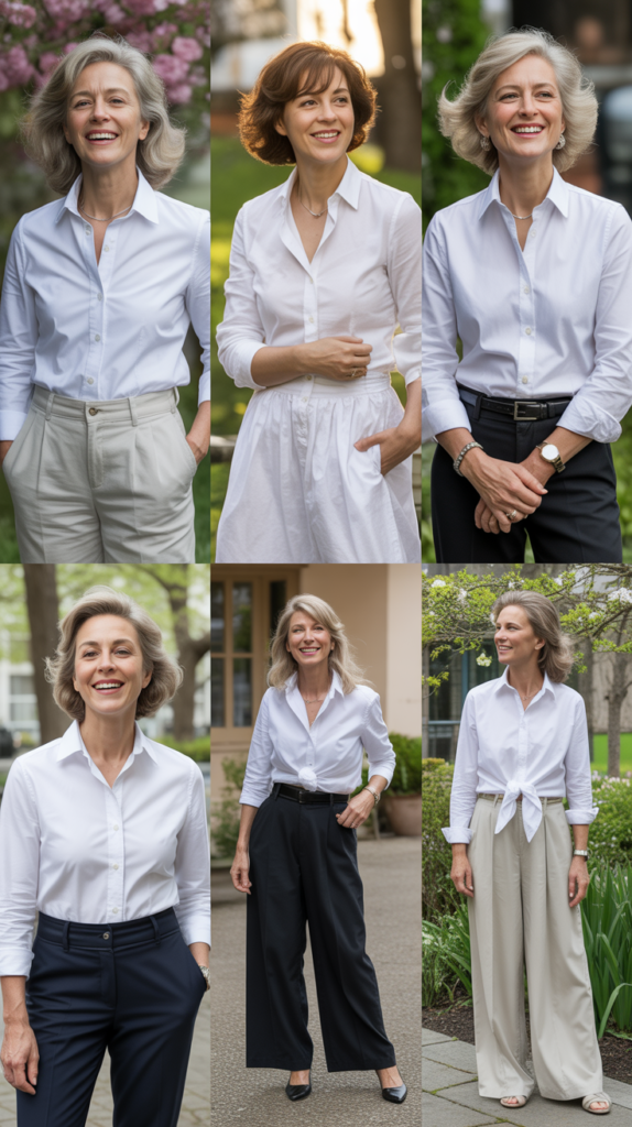 Classic White Button-Down Shirt