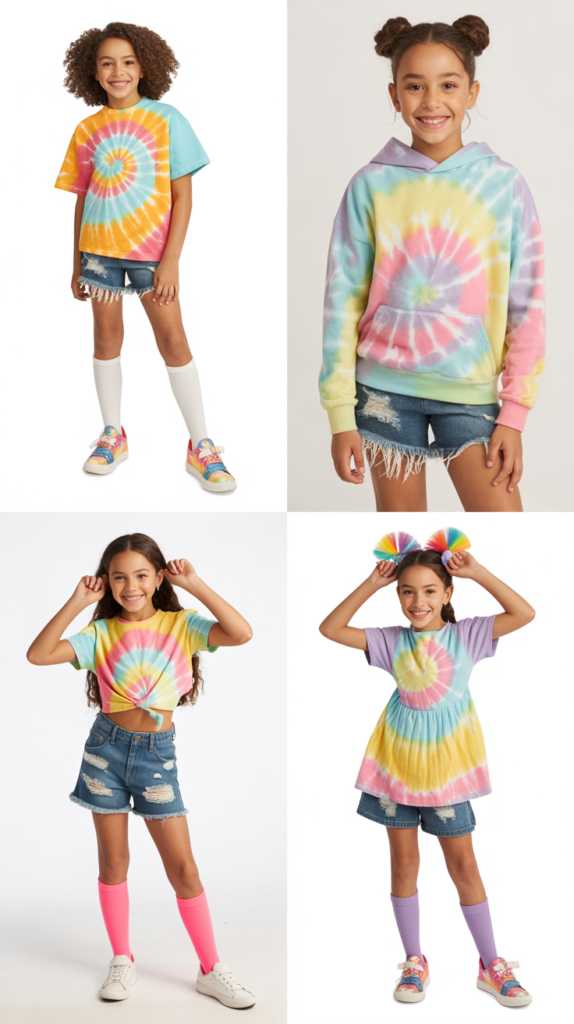 Tie-Dye T-Shirt and Denim Cutoffs
