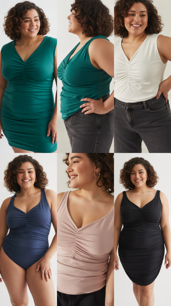 Ruched Tops and Dresses