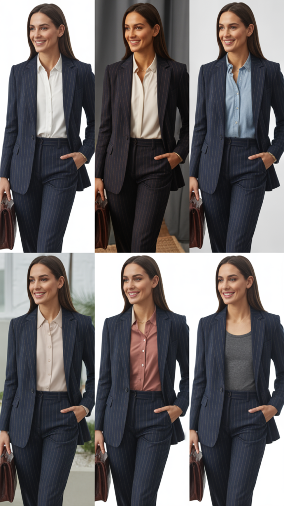 Pinstripe Suit for Authority and Presence