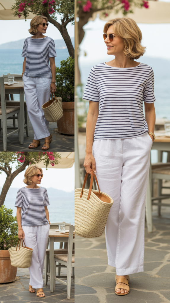 Linen Pants with Striped Tee
