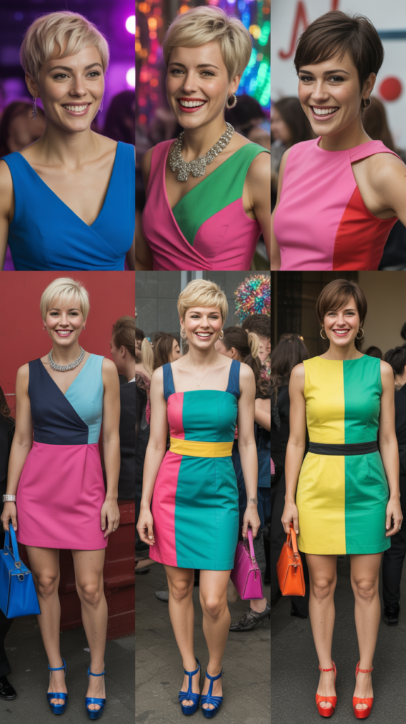 Color-Block Dress with Bold Accessories