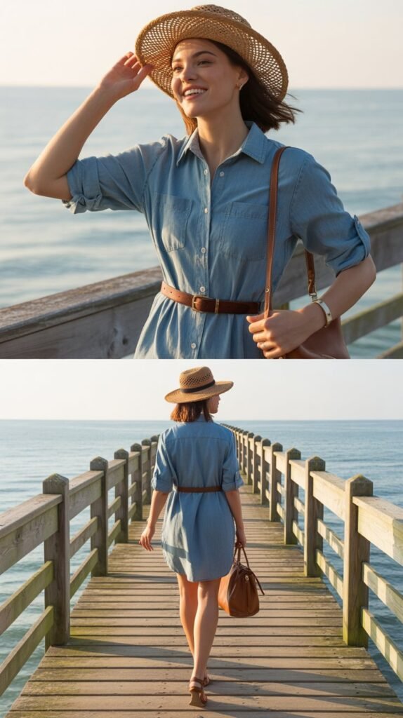 Tiered Ruffle Dress with Woven Flats