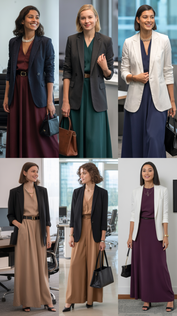  Maxi Dress With Structured Blazer