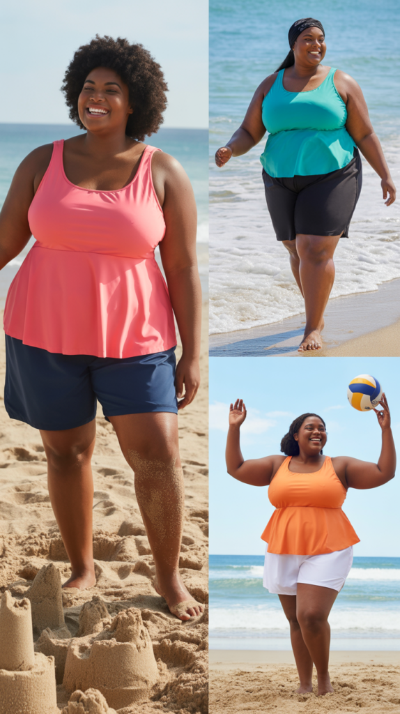 Longline Swim Top with Boy Shorts